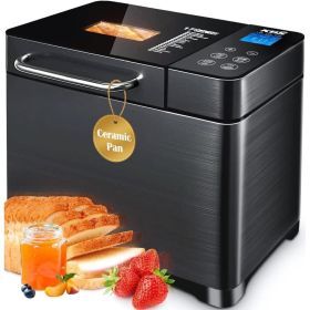 KBS 17-in-1 Bread Maker-Dual Heaters, 710W Machine Stainless Steel with Gluten-Free, Dough Maker,Yogurt PROG,Auto Nut Dispenser