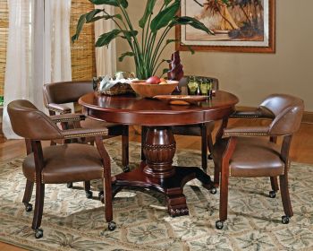 Tournament - 5 Piece Dining Or Game Table Set - Brown