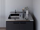 Utility sink cabinet Bussolengo, Two Cabinets, Black Wengue Finish