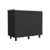 Utility sink cabinet Bussolengo, Two Cabinets, Black Wengue Finish