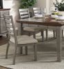 Gray Finish Traditional Style 5pc Dining Set Drawers Table and 4x Side Chairs Ladder Back Design Wooden Furniture