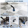 Electric Spin Scrubber, Cordless Cleaning Brush With 4 Replaceable Brush Heads And Adjustable Extension Handle Power Shower Scrubber For Bathroom