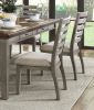 Gray Finish Traditional Style 5pc Dining Set Drawers Table and 4x Side Chairs Ladder Back Design Wooden Furniture