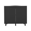 Utility sink cabinet Bussolengo, Two Cabinets, Black Wengue Finish