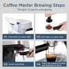 Geek Chef 20-Bar Espresso Machine with Milk Frother - Home Espresso Maker, Latte, Cappuccino, Machiato - 1.8L Water Tank - Stainless Steel