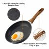 RAINBEAN Frying Pan Set 3-Piece Nonstick Saucepan Woks Cookware Set,Heat-Resistant Ergonomic Wood Effect Bakelite Handle Design