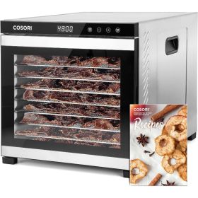 COSORI Food Dehydrator for Jerky, 176°F Temperature Control, 5 Stainless Steel Trays Dryer Machine, 4 Presets,8H Timer,for meat (Color: Silver-Black)