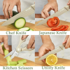 Kitchen Knife Set, 6-Pieces Khaki Sharp Knife Set for Kitchen