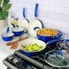 Nonstick Ceramic Coated Forged Aluminum Induction Cookware with Bakelite Handles, 12-Piece Set, Blue, Dishwasher safe